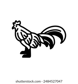 Icono de glifo de gallo, Ilustración vectorial