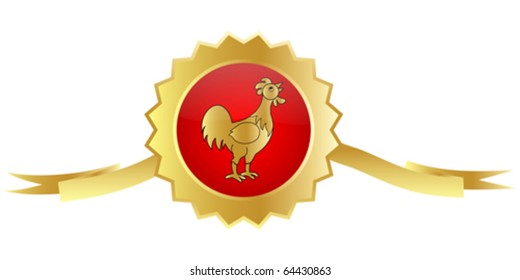 rooster golden medal