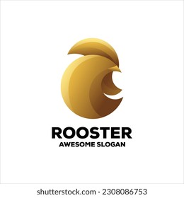 rooster gradient logo design illustrations