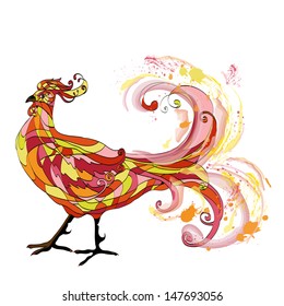 Rooster graphic illustration