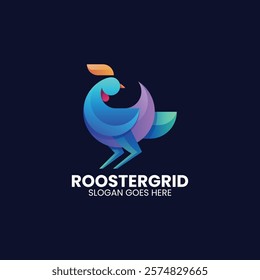 Rooster Grid Gradient Colorful Logo