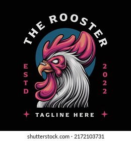 Rooster hand drawn vector illustration 