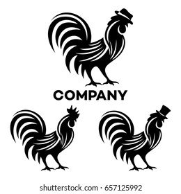 Rooster in a hat logo