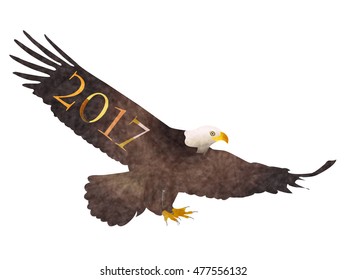 Rooster hawk New Year's card icon