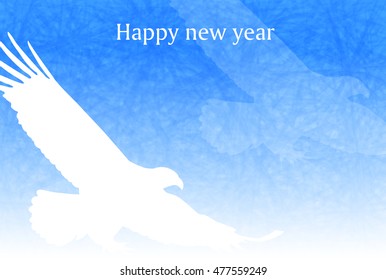 Rooster hawk New Year's card background