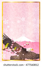 Rooster hawk New Year's card background