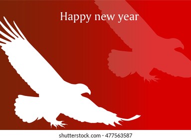 Rooster hawk New Year's card background