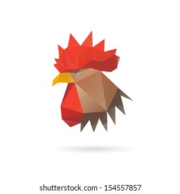 Rooster head abstract isolated on a white backgrounds