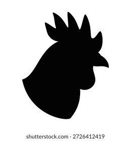 Cabeça de Galo Silhueta Animal Vetor Image