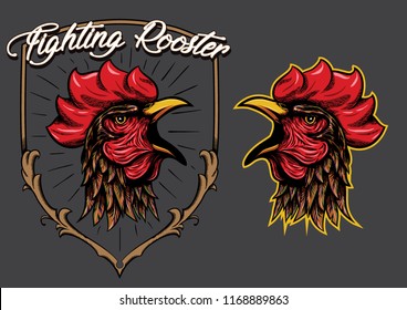 the rooster head and applied as logo
