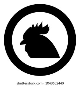 Rooster head it is the black color icon  in circle or round