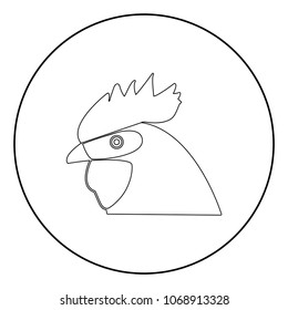 Rooster head it is the black color icon in circle or round