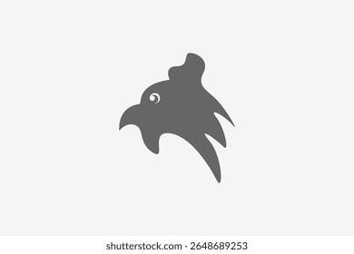 cabeça de galo logotipo simples em negrito