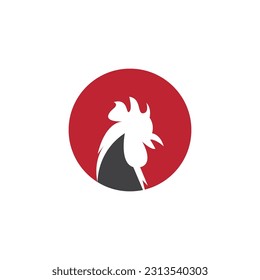 Rooster Head Cartoon Animal Art Vector Illustration