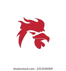 Rooster Head Cartoon Animal Art Vector Illustration