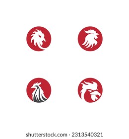 Rooster Head Cartoon Animal Art Vector Illustration