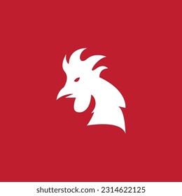 Rooster Head Cartoon Animal Art Vector Illustration