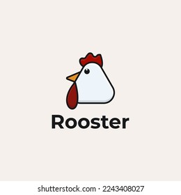 Rooster Head Cartoon Logo Design 
