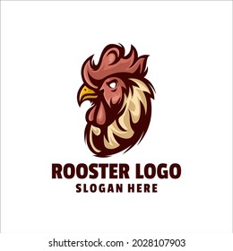 rooster head cartoon logo vector