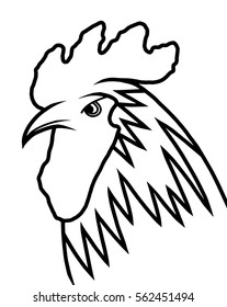 Rooster head contour