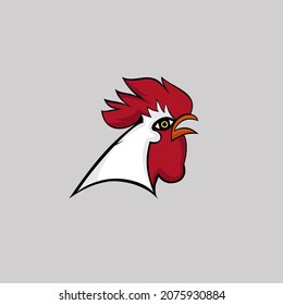 Plantilla de logotipo de respaldo de cabeza de gallo