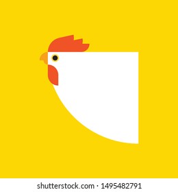 Rooster head icon with cockscomb Logo. Rooster head icon with cockscomb for logo design illustration, farm animal icon