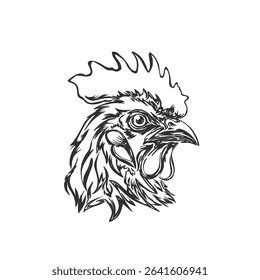 rooster head icon illustration without background