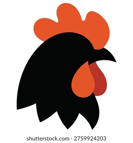 Rooster head icon vector style flat iconic symbol on plain white background isolated
