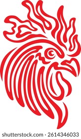 Rooster Head Line Abstract Design