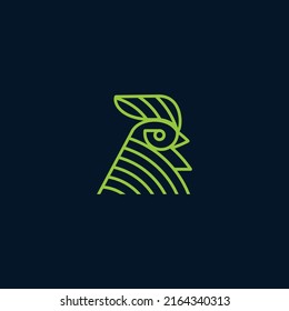 Rooster Head Line Art Modern