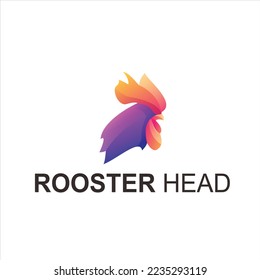 rooster head logo colorfull logo ilustration