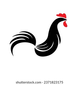 diseño del logotipo de la cabeza de gallo. personaje de pollo, signo y símbolo.