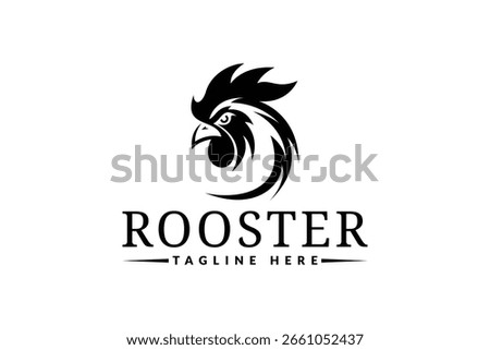 Rooster head logo design. Logo icon vector silhouette illustration