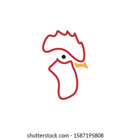 Rooster head logo design template vector isolated
