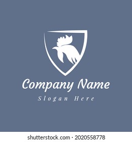 Rooster head logo design template