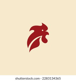 Rooster Head logo design template. Vector Illustration
