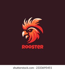 Rooster head logo design template vector icon illustration