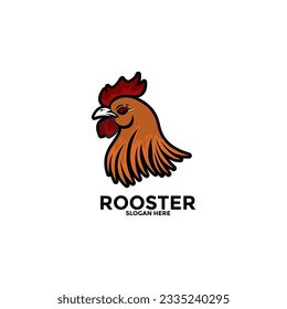 Rooster Head logo design vector, Rooster Mascot logo template