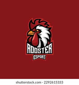 rooster head logo esport team design gaming mascot