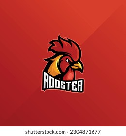 rooster head logo gaming esport design