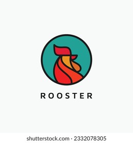 Rooster head logo and icon