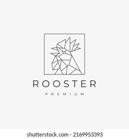 Rooster head logo icon design template