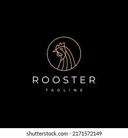 Rooster head logo icon design template
