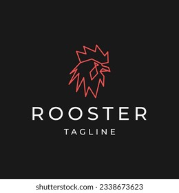 Rooster head logo icon design template