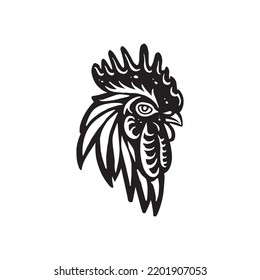 Rooster head logo icon vector.