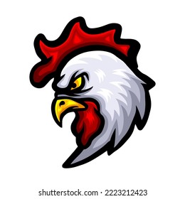 Rooster head logo mascot design
