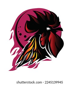 Rooster head logo mascot illustration