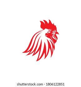 Rooster head logo template vector