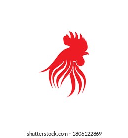 Rooster head logo template vector