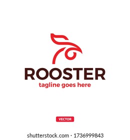 Rooster Head Logo. Vector Rooster Chicken Logotype